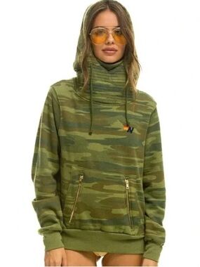 Aviator Nation Ninja Pullover Hoodie Camo sz M